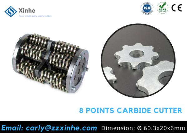 Octagonal 8pt Tungsten Carbide Cutters For Scarifying Machine Edco Parts
