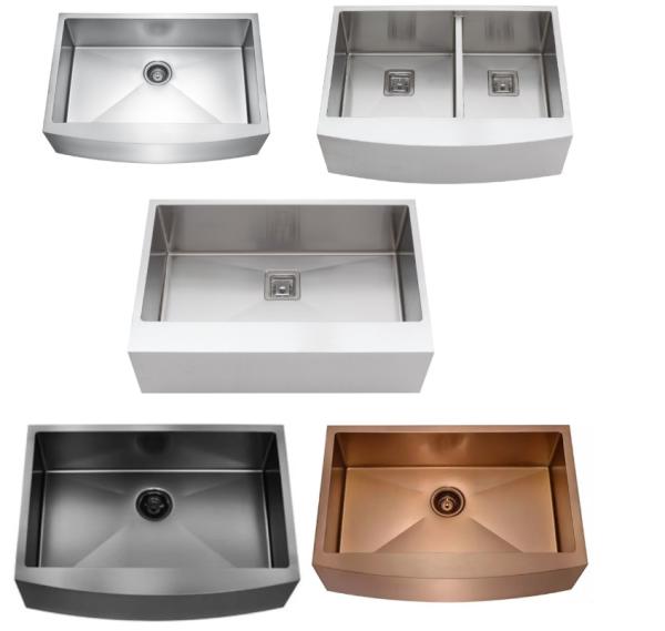 Rose Gold Apron Stainless Steel Farmhouse Sink Without Faucet