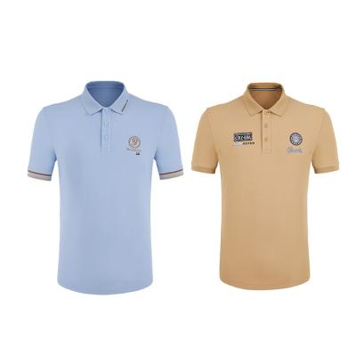 Breathable Sports Polo Shirts Customizable Weaving Method Knitted
