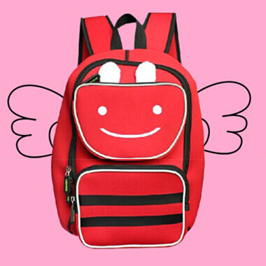 Neoprene Boys Children School Backpack Bag , Blue Zipper Kids Schoolbags