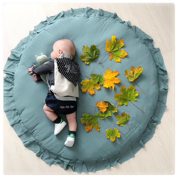 D100CM Washable 100% Cotton Newborn Baby Play Mat ASTM