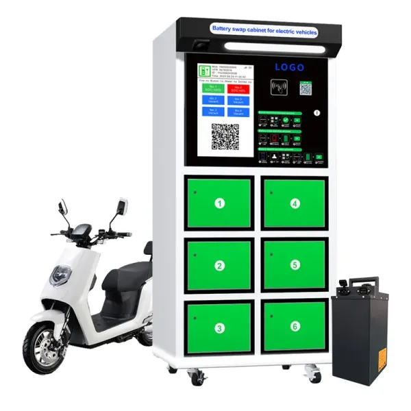 Solar Photovoltaic 8‑Slots Battery Swap Station For Electric Motorcycle Tricycle 48V250A