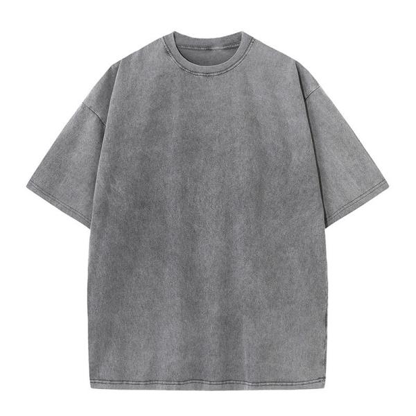 Round Neck Vintage Graphic T-shirts 100% Cotton Wash Plus Size T-shirts For Men Print