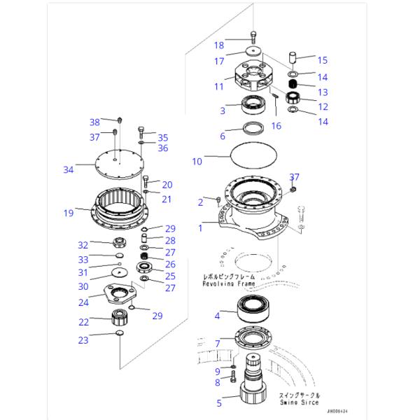 207-26-00300 SWING Gearbox PC300-8MO PC350-8MO PC360-8MO SWING MACHINERY