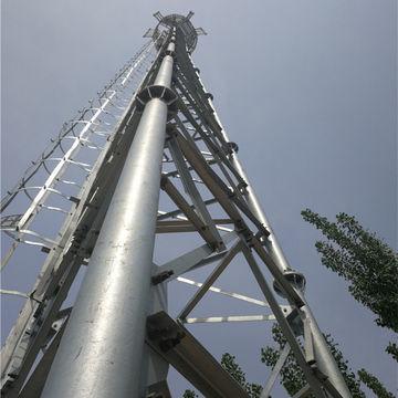 Antena móvel da torre do tubo de aço do OEM Q420B para telecomunicações