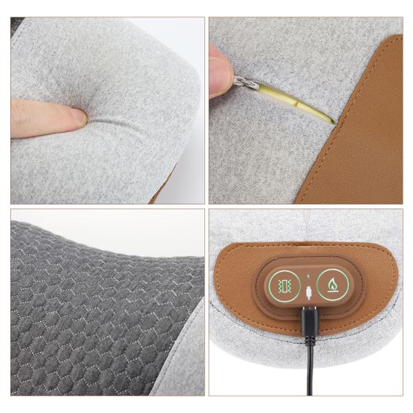 Customized Color Electric Hot Compress Vibration Neck Massager Pillow for Pain Relief