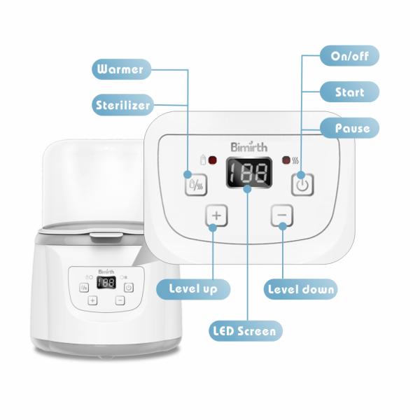 Grande capacité 6 bouteilles affichage LED 4 en 1 bouteille double numérique chauffant bouteille de bébé stérilisateur et séchoir