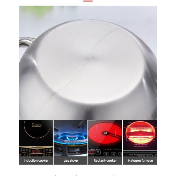 High Quality Induction Cooking Pot 304 Stainless Steel Hot Pot Kitchen Soup Pots With Glass Lid