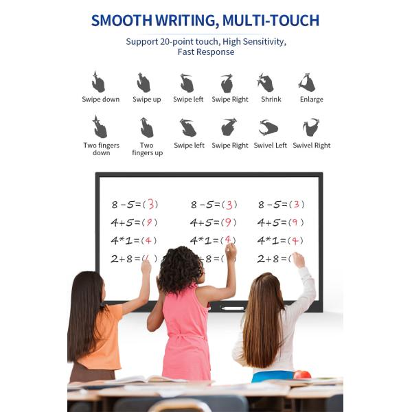 High Resolution 1080P Touch Screen Interactive Whiteboard 55 Inch