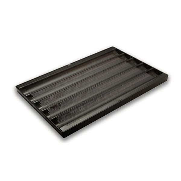 RK Bakeware China Foodservice 5 Rows Aluminum Nonstick Perforated Baguette Tray