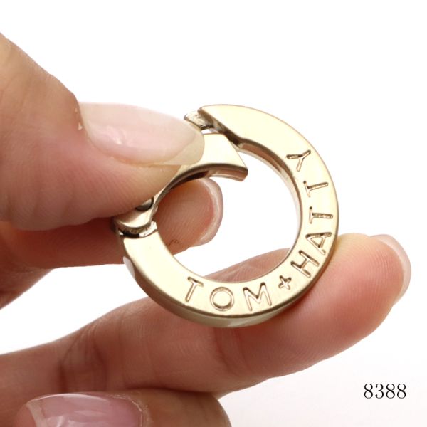 OEM ODM O Spring Ring Gold Round Carabiner Key Ring For Bag Handbag