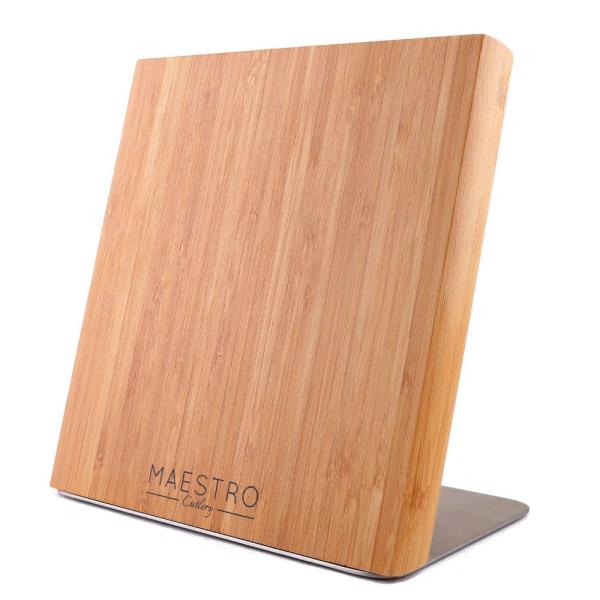 Cutlery Natural Bamboo Wood Magnetic Knife Set Storage Holder Block