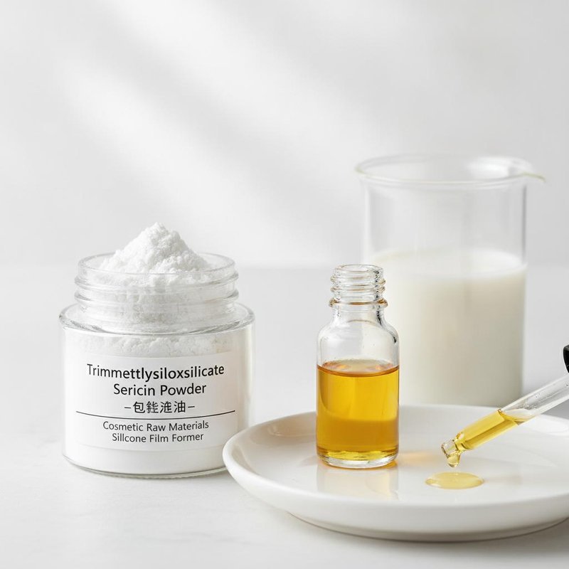 Trimethylsiloxysilicate Cosmetic Raw Materials Silicone Film Former Sericin Powder Soluble In Oil Ideal for Cosmetic Product Manufacturing