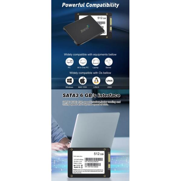 Data Encryption 2.5 Inch SATA3 SSD Up To 75K IOPS Random Write Speed