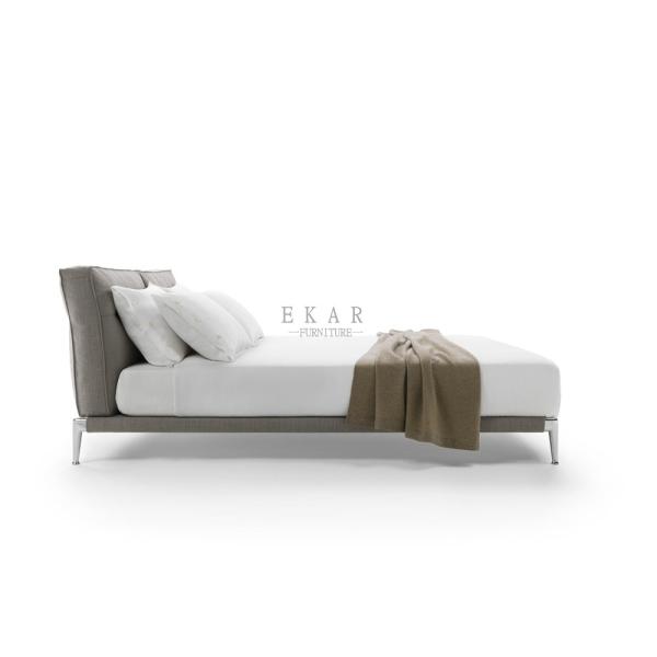 Leather Upholstered Modern Design King Size Bed