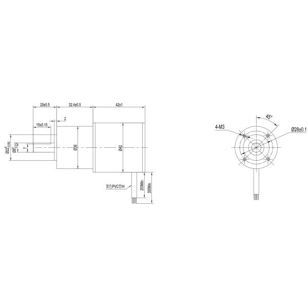 участок 36mm 0.04nm редуктора скорости 3 мотора планетарной коробки передач 24v 18W безщеточный