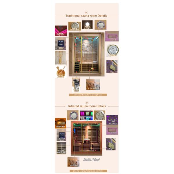 Far-infrared Dry Sauna Room with Window for 3-4 Persons Indoor Sauna Design