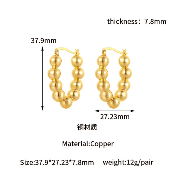 Popular Geometry U-shaped 18K Gold Earrings Water Drop Studs Irregular Hollow Women Earring Wholesale