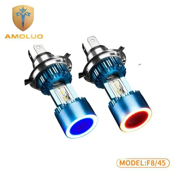 Custom Motorcycle Headlight DC 9-36V With LED Angel Eyes