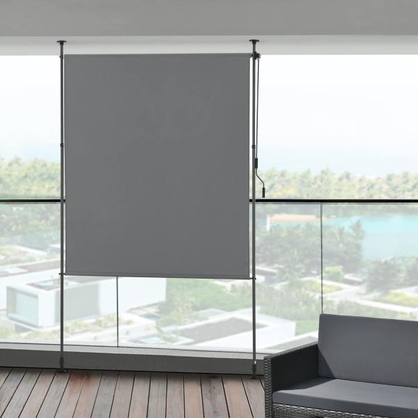 Powder Coated Vertical Awning 150*270cm for Privacy Screen and Sun Protection in Dark Grey