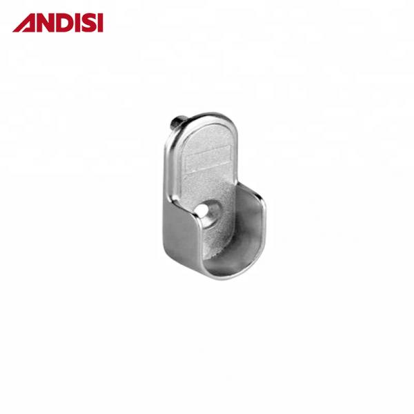 Closet Rod End Support Flange 16mm Nickel Plated Oval Cabinet Wardrobe Rail Bracket