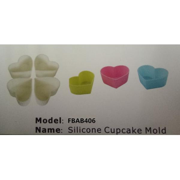 FBAB403 for wholesales BPA free flower heart star shapes silicone cupcake mold