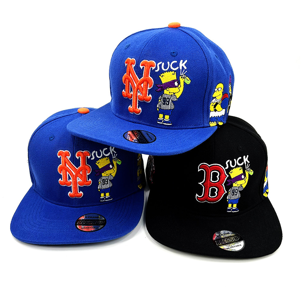 Customized 6 Panel Unisex Embroidered Snapback Caps Acrylic Flat Bill Hip Hop Adjustable