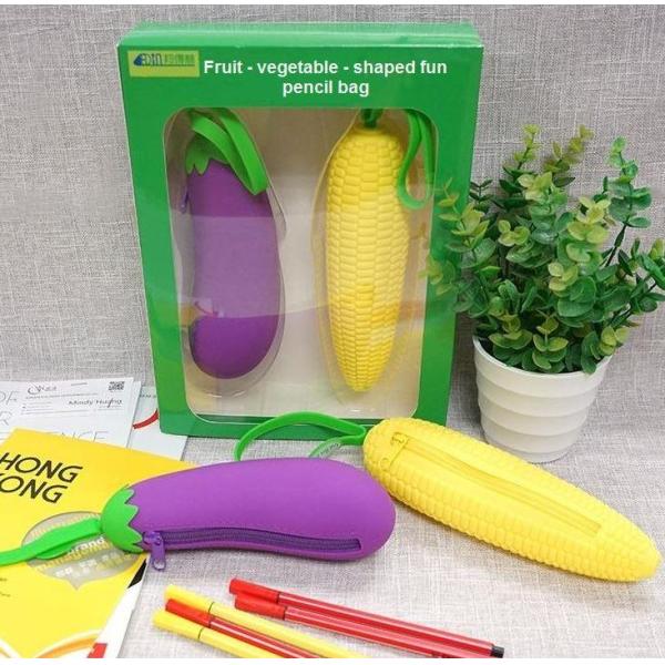 Сумка карандаша плода силикона, мозоль сформировала портмоне монетки случая карандаша силикона детей водоустойчивое с молнией