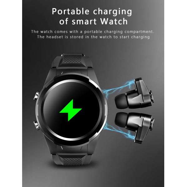 IPS Screen Wireless Earphone Smart Watch Steel Strap Smartwatch And Earbuds 2 In 1