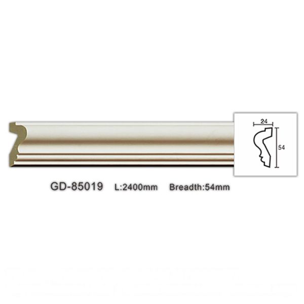 GD-85019 54mm New Design Post Modern Residential Urethane Flat Decorative Mouldings Interior