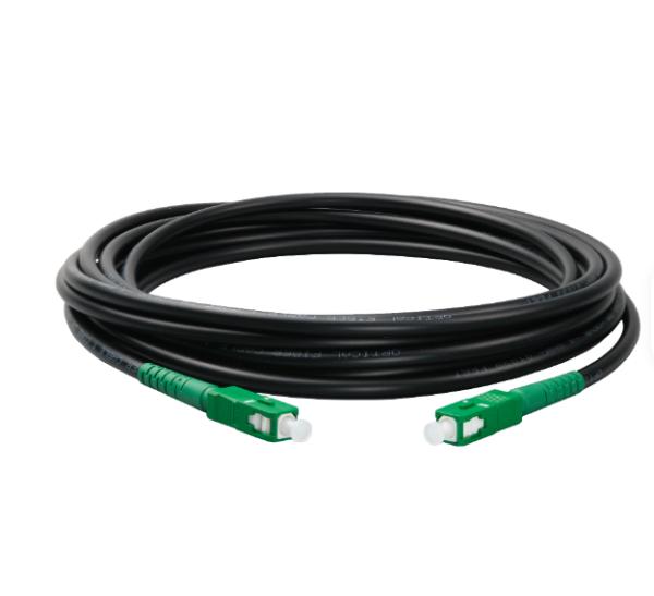 FTTH Preterminated Outdoor 4.8mm 1F Ruggedized Drop Cable G657A2 SC/APC-SC/APC Black LSZH