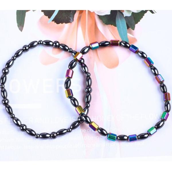 Драгоценные бисеры для похудения Магнитные гематитовые каменные браслеты для лодыжек с символом пяти звезд