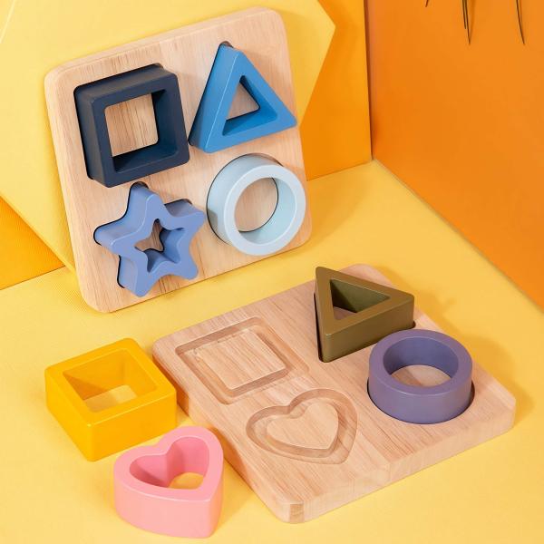 Early Learning Shape Cognition Wooden Puzzle Preschool Educational Toys Children Sensory Educational Toy