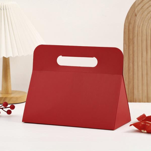 Custom Triangular Kraft Paper Gift Box with Hand-Held Design