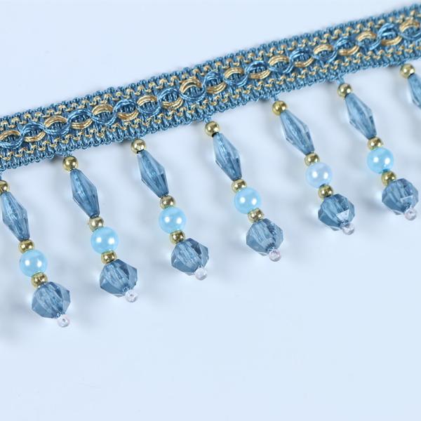 Handmade fashionable chain beads lace tassels fringes for curtain/sofa/pillow decoration