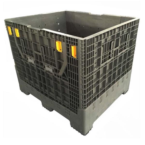 Recyclable Foldable Collapsible HDPE Plastic Mesh Plastic Large Crate Stadic Load 4 T