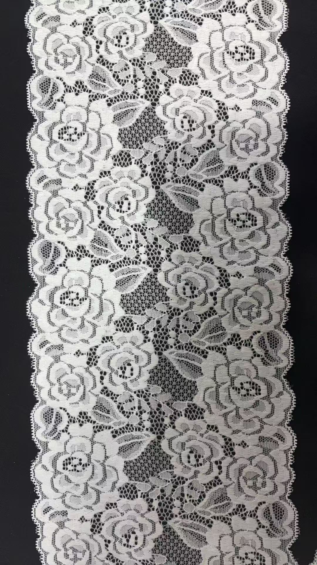 18CM Retro Vintage Hollow Bloom Elastic Lace Edging Premium Spandex Trim for Luxury Lingerie, Maxi Formal Dresses & Sofa Textile Handcraft