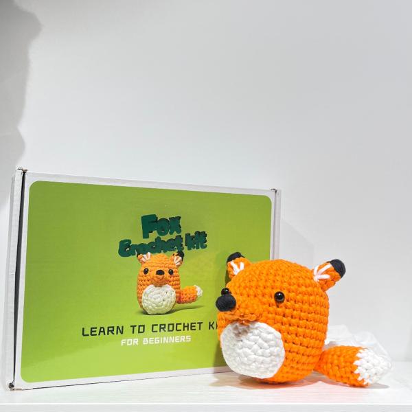 Preparação Sete Artesanato Fox Cute DIY Kit de crochê leite algodão para iniciantes