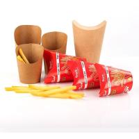 Vaso de papel desechable personalizado para llevar papas fritas, caja ecológica para aperitivos, contenedor para restaurantes de comida rápida y eventos de catering