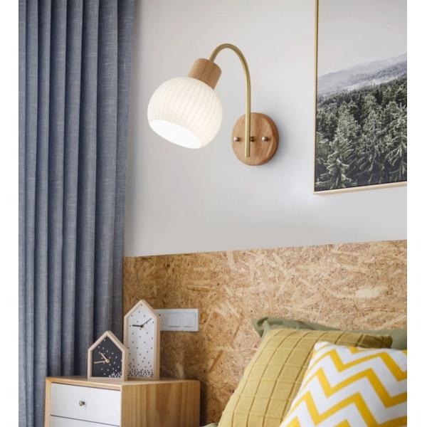 Стенный фонарь из скандинавского массивного дерева простой творческий крыльцо Свет лестницы проход спальня головной стол Стенный фонарь