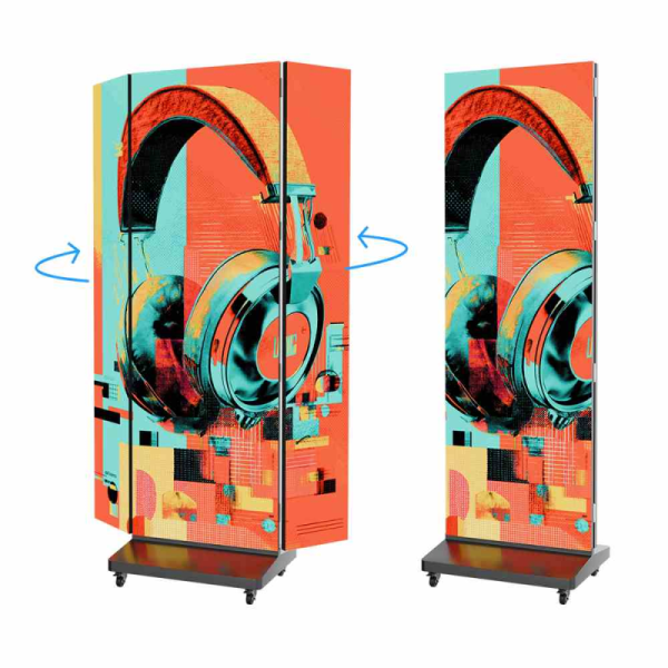 P1.25 P1.86 Indoor LED Poster Display Tri Fold Portable Digital Signage ABXING