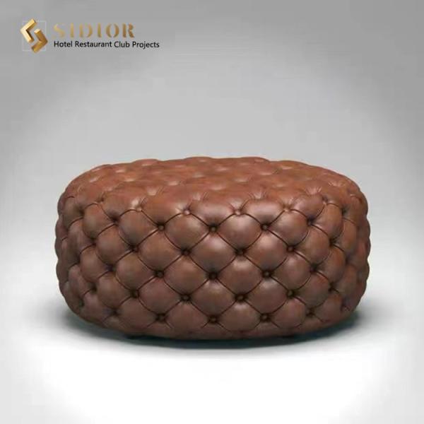 Italian Style Leisure Fabric Ottoman Pouf Modern SGS approved