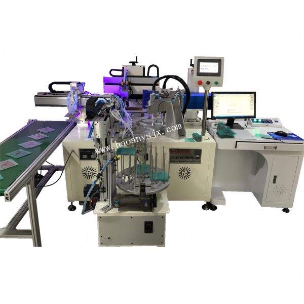 Nameplate Logo Flatbed Screen Printing Machine Semi Automatic With Plasma Laser Marking