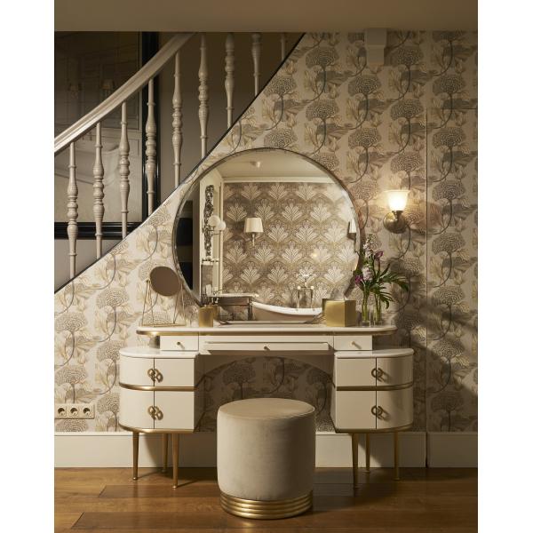 Mirrored Makeup Vanity Desk Dressing Table Chair Set ODM