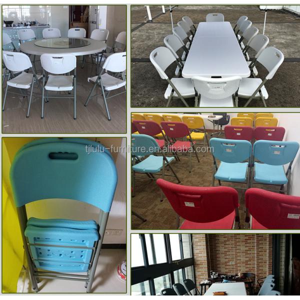 Silla plegable de HDPE ligera para eventos de bodas Silla plegable portátil de plástico y metal
