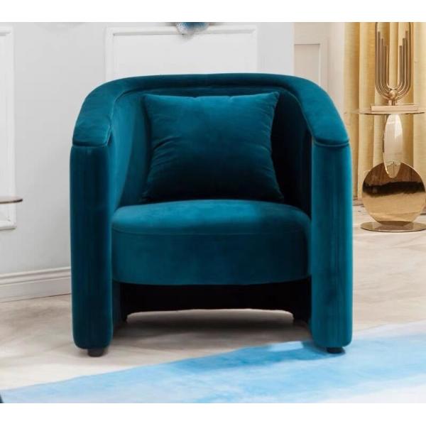 Creative Armrest Hollow Velvet Metal Single Sofa Chair Italian Style Customized