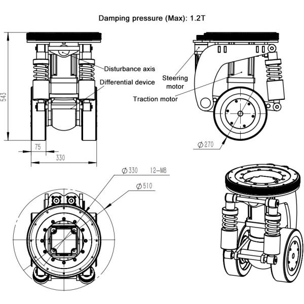 колесо привода мотора AC 300mm