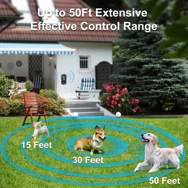 IPX5 Waterproof Ultrasonic Dog Repeller Type-C/Solar Panel Rechargeable Feature Training Device for Safe Pet Training Supplies
