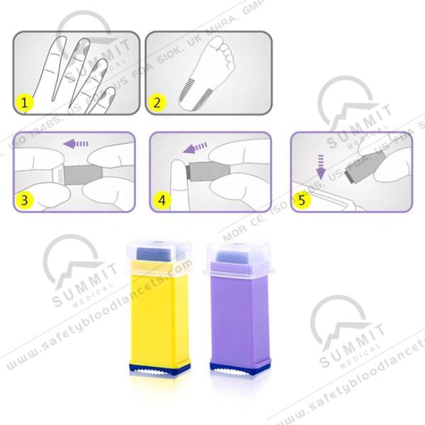 Медицинский одноразовый безопасный кровяной ланцет 28G 1,8 мм с вытяжной крышкой