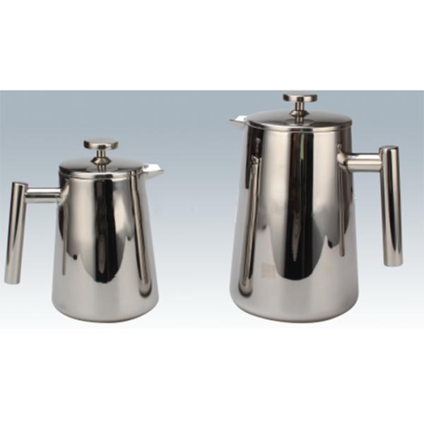 Mirror Polished Double Wall French Press Pot 17/34oz Steel French Press Coffee Maker